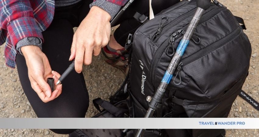 how to attach hiking poles to backpack