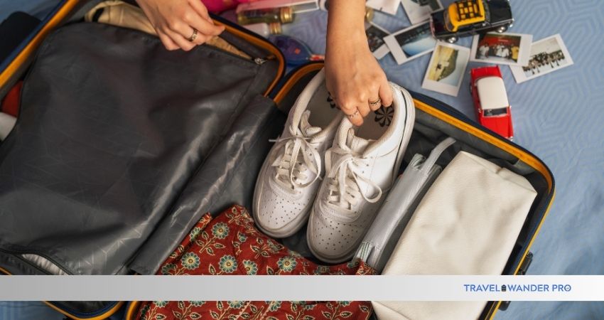 how to pack shoes in a backpack