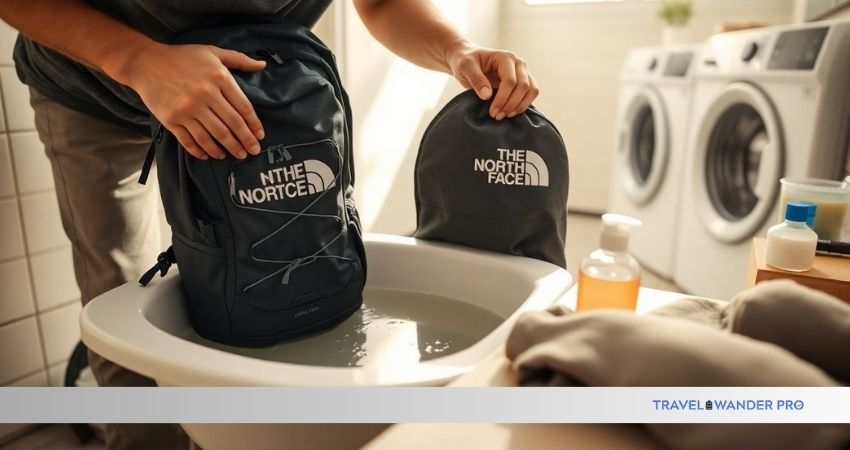 how to wash a northface backpack